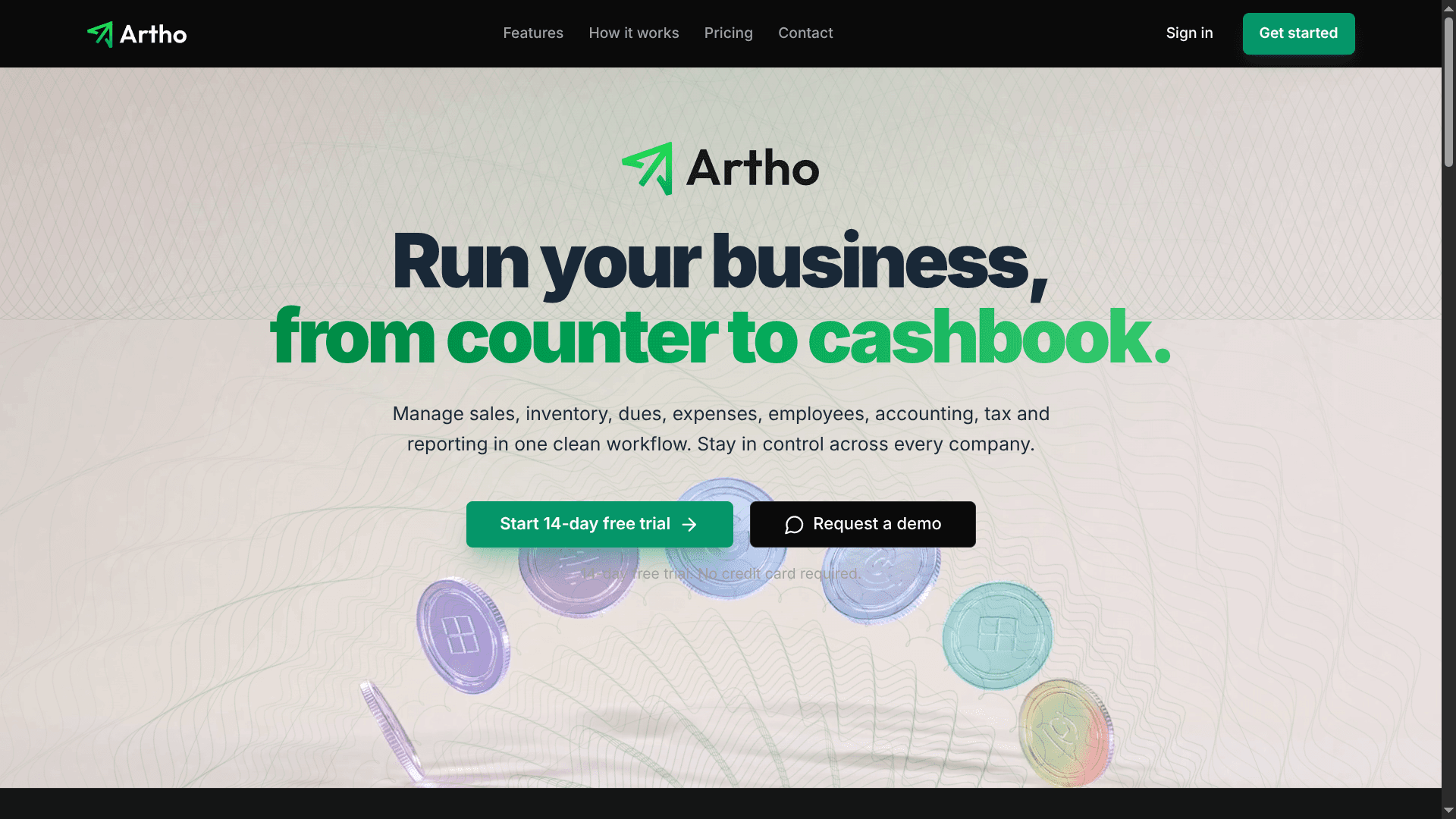 artho.app screenshot 1 — SaaS · Sales & Accounting